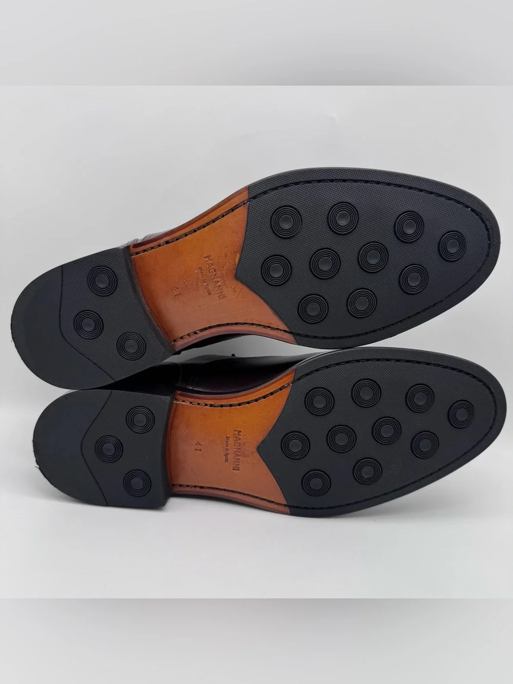 Magnanni Arcade Tabaco Leather Cap Toe Oxford Shoes Men EU 41 US 8 Made In Spain